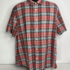 Grayers Clothiers Mens Shirt XXL Pink Plaid Button Up Collared Short Sleeve